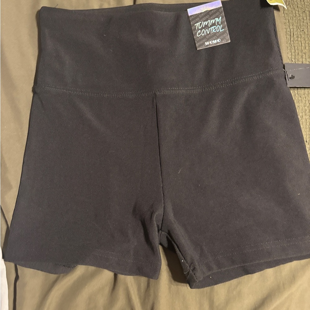 High-Waist Black Tummy Control Women’s Shorts